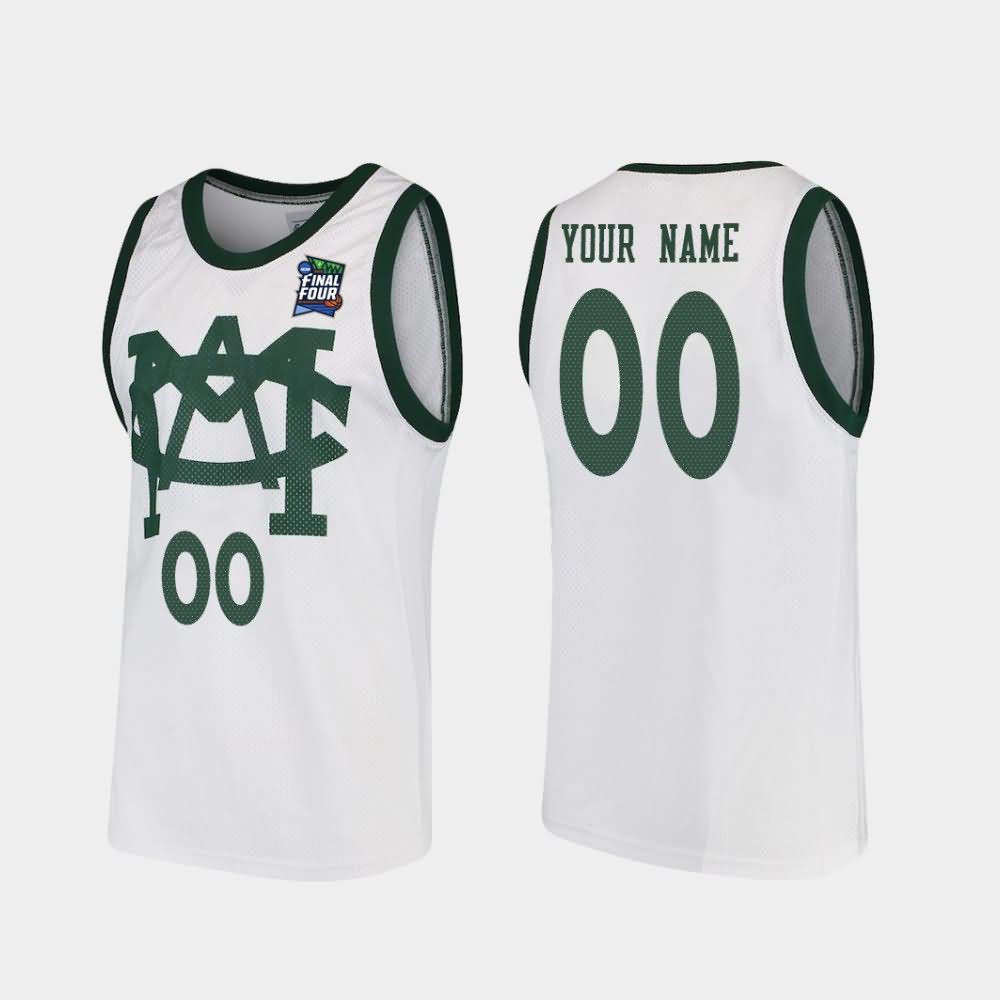 Men's Michigan State Spartans #00 Custom NCAA Nike Authentic White 2019 Final-Four Vault MAC Replica College Stitched Basketball Jersey NU41H57KQ